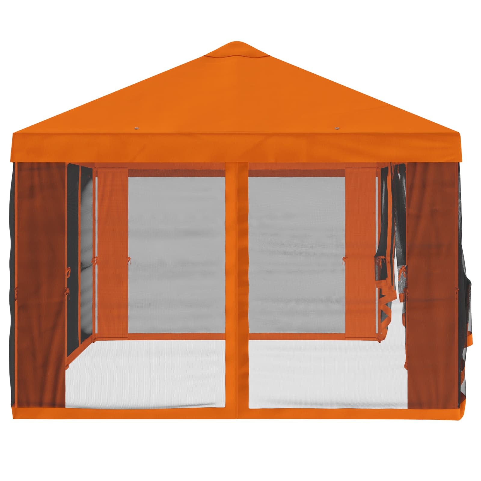 Gazebo Hoes met Zijwanden 6 x 3 m Oranje Polyester 190 gsm