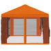 Gazebo Hoes met Zijwanden 6 x 3 m Oranje Polyester 190 gsm