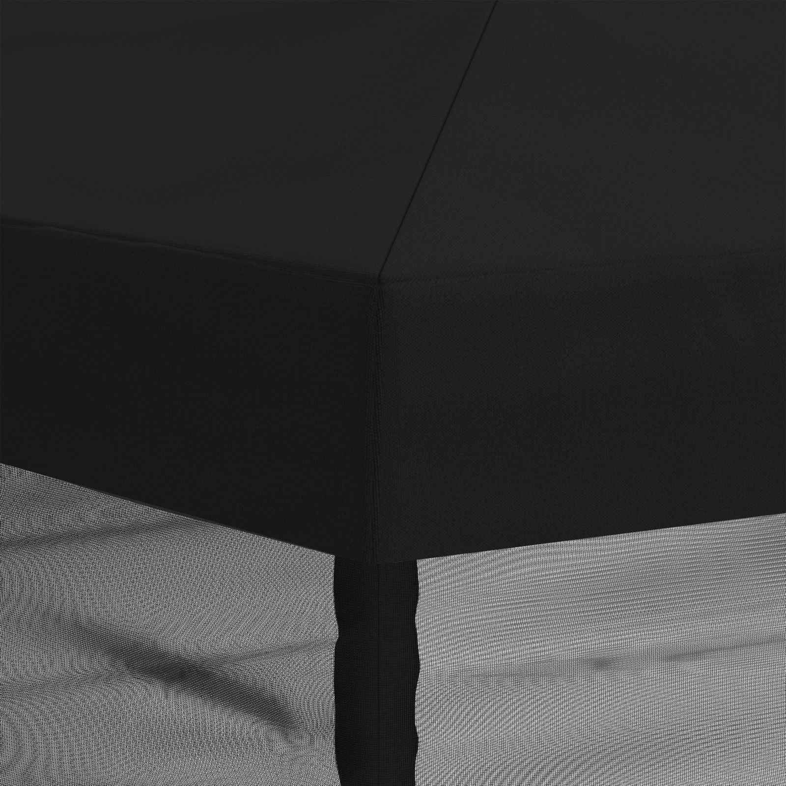 Gazebo Hoes met Zijwanden 6 x 3 m Zwart Polyester 190 gsm