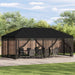 Gazebo Hoes met Zijwanden 6 x 3 m Zwart Polyester 190 gsm
