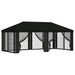 Gazebo Hoes met Zijwanden 6 x 3 m Zwart Polyester 190 gsm