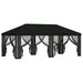 Gazebo Hoes met Zijwanden 6 x 3 m Zwart Polyester 190 gsm