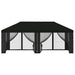 Gazebo Hoes met Zijwanden 6 x 3 m Zwart Polyester 190 gsm