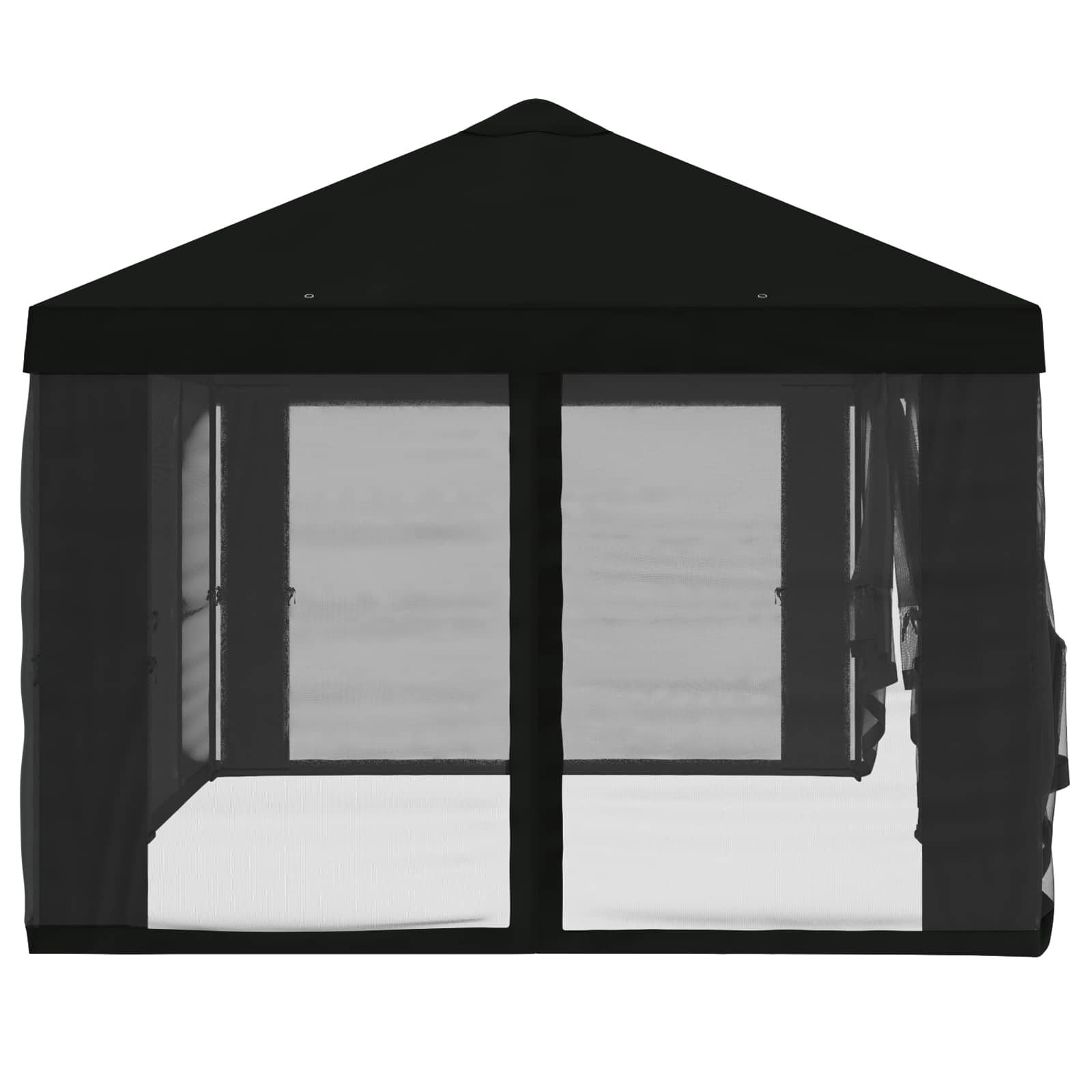 Gazebo Hoes met Zijwanden 6 x 3 m Zwart Polyester 190 gsm