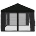 Gazebo Hoes met Zijwanden 6 x 3 m Zwart Polyester 190 gsm