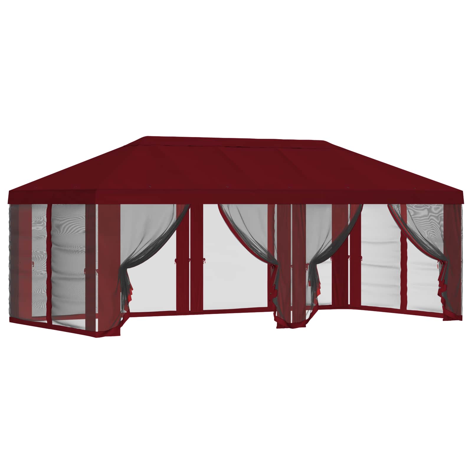 Gazebo Hoes met Zijwanden 6 x 3 m Bordeauxrood Polyester