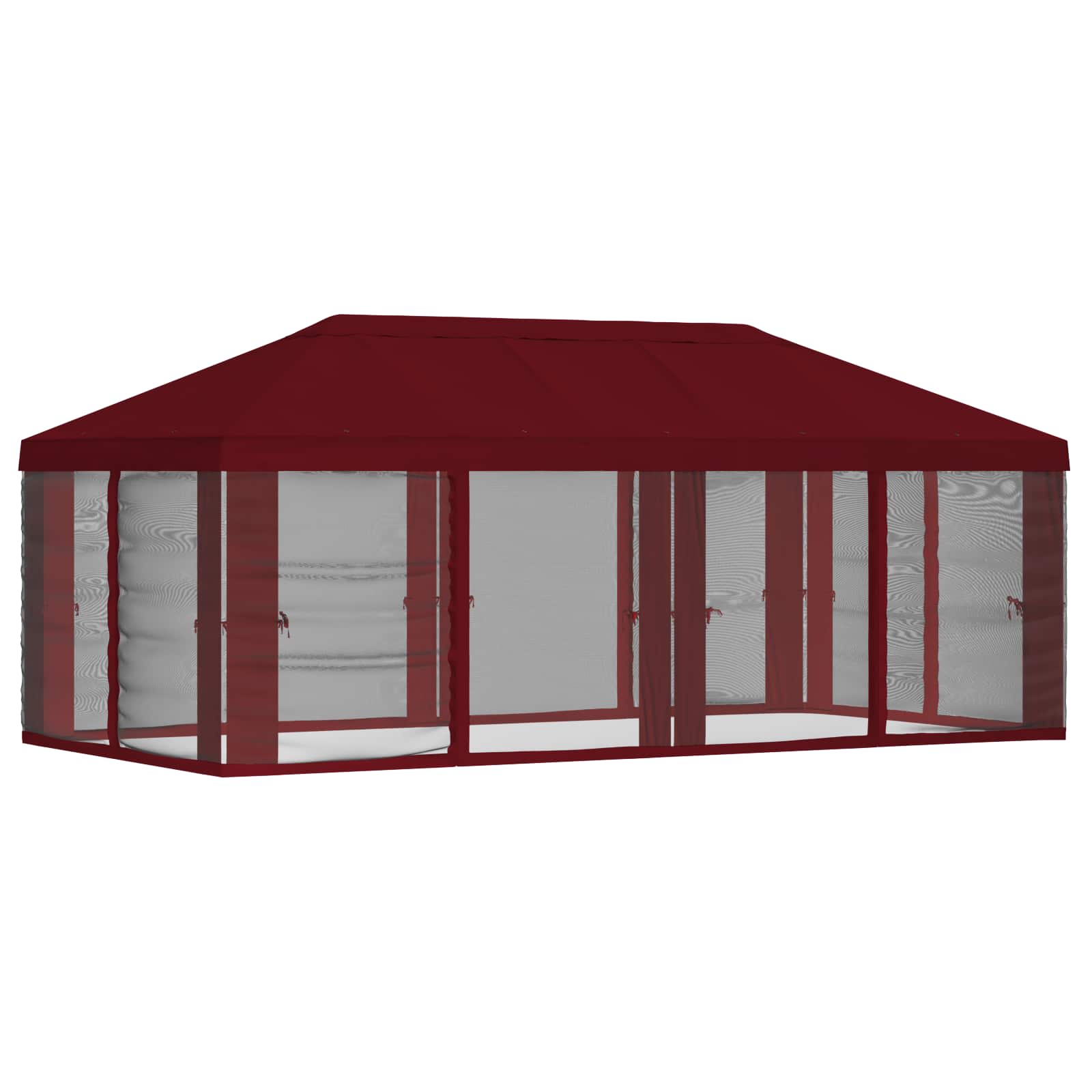 Gazebo Hoes met Zijwanden 6 x 3 m Bordeauxrood Polyester