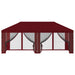 Gazebo Hoes met Zijwanden 6 x 3 m Bordeauxrood Polyester