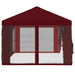 Gazebo Hoes met Zijwanden 6 x 3 m Bordeauxrood Polyester