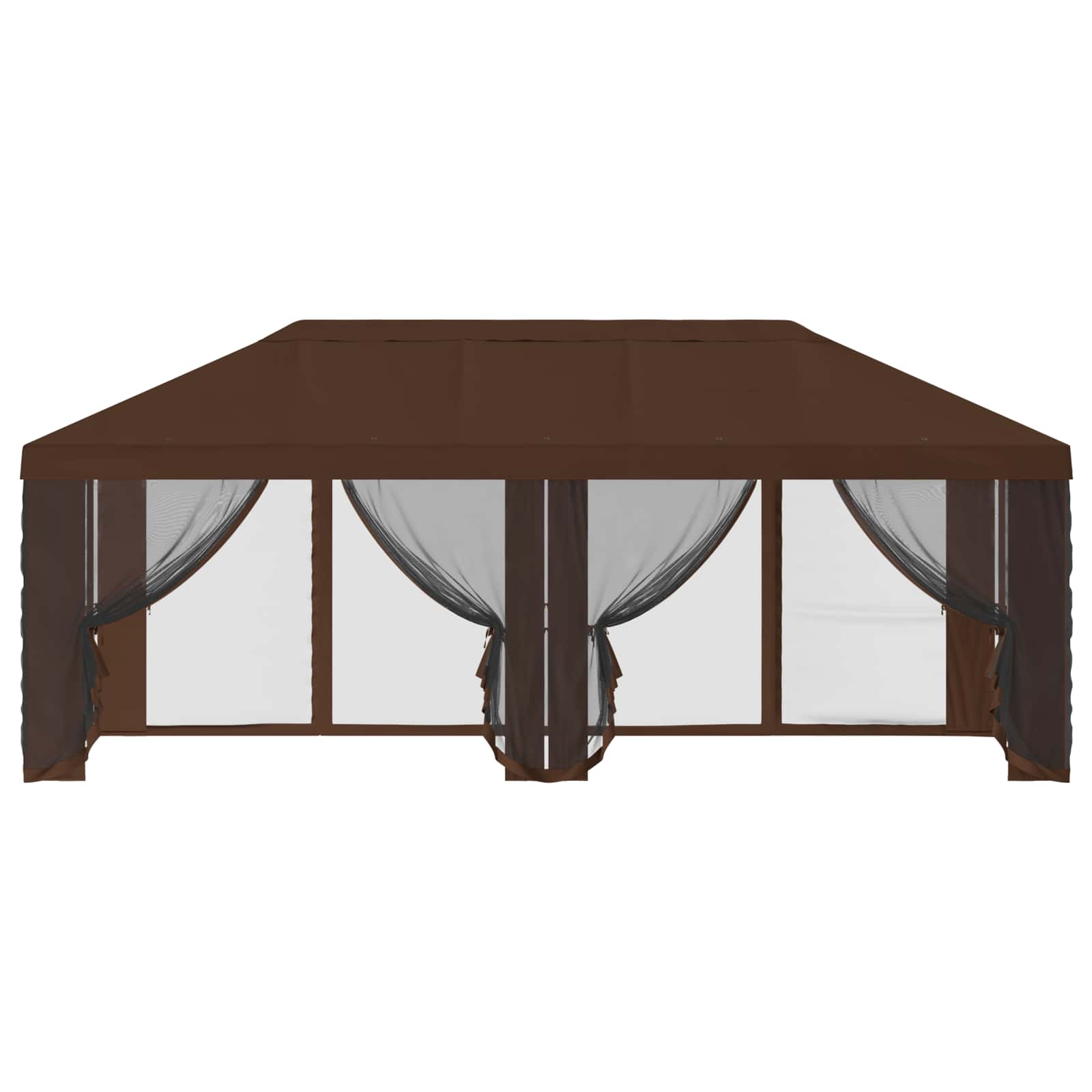 Gazebo Hoes met Zijwanden 6 x 3 m Bruin Polyester 190 gsm