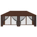 Gazebo Hoes met Zijwanden 6 x 3 m Bruin Polyester 190 gsm