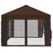 Gazebo Hoes met Zijwanden 6 x 3 m Bruin Polyester 190 gsm