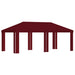 Paviljoenhoes 6 x 3 m Bordeauxrood Polyester 190 gsm
