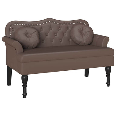 Chesterfield Bank met kussen Bruin 120,5 x 65 x 75 cm Nep Leer
