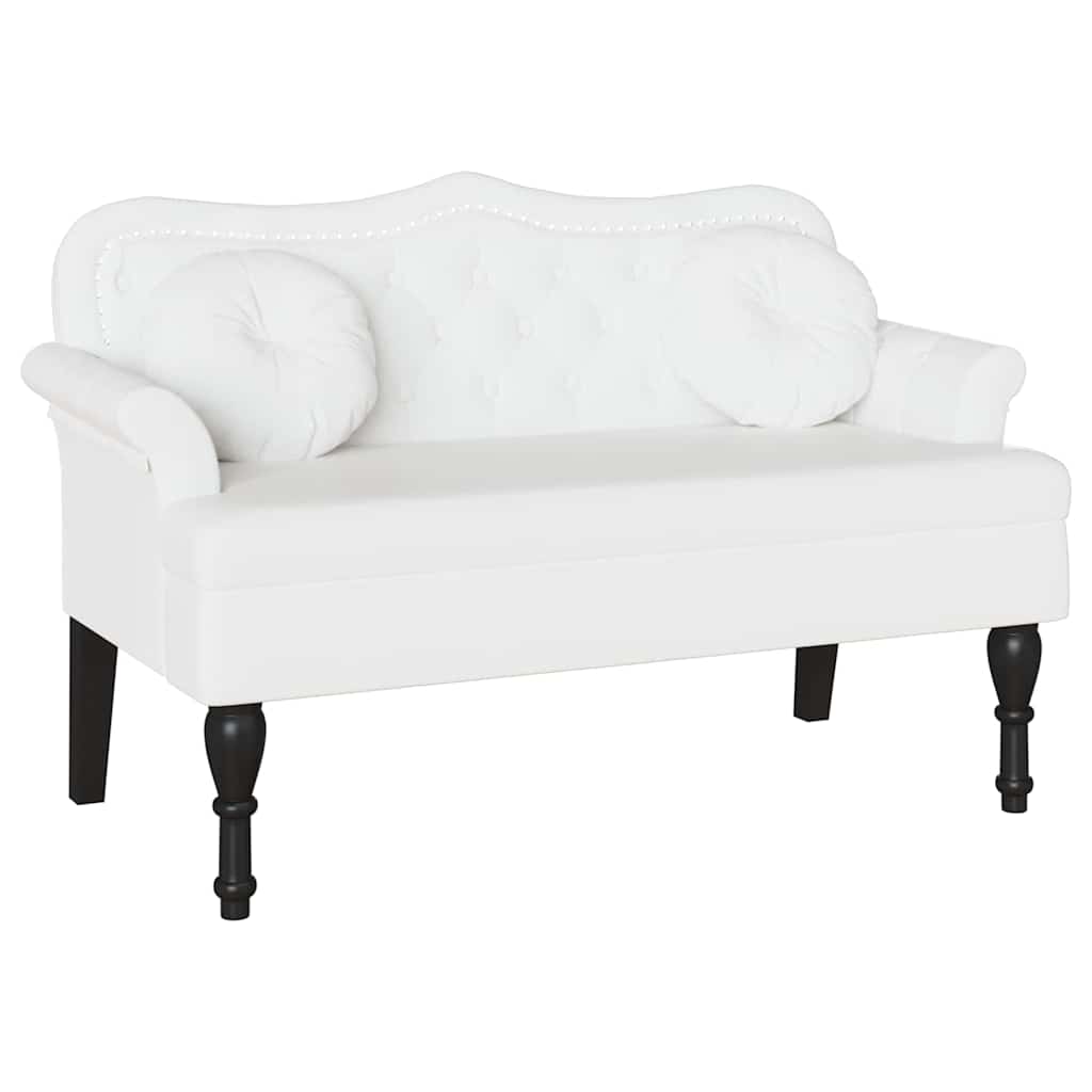 Chesterfield Bank met kussen Wit 120,5 x 65 x 75 cm Nep Leer