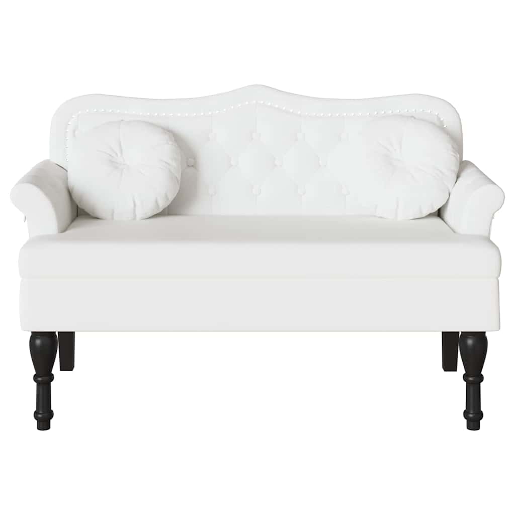 Chesterfield Bank met kussen Wit 120,5 x 65 x 75 cm Nep Leer