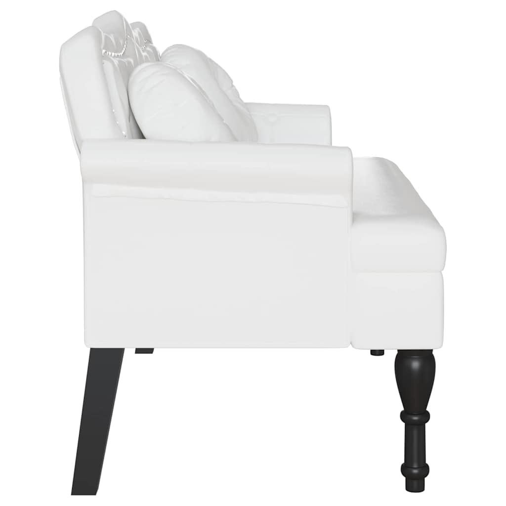 Chesterfield Bank met kussen Wit 120,5 x 65 x 75 cm Nep Leer