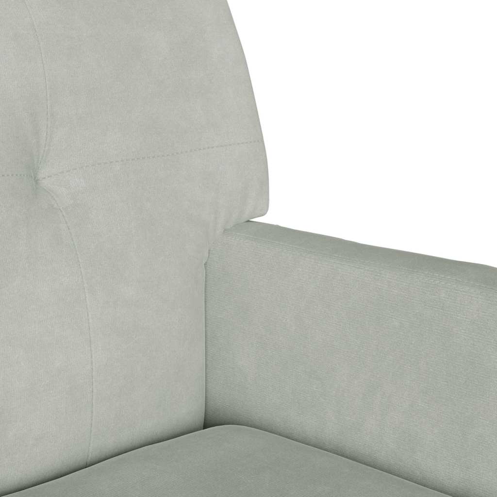 Chesterfield Bank Lichtgrijs 112 x 65,5 x 75 cm Fluweel