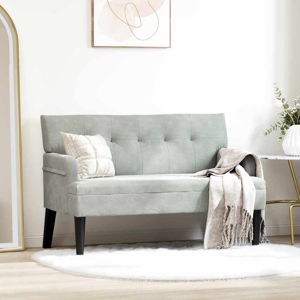 Chesterfield Bank Lichtgrijs 112 x 65,5 x 75 cm Fluweel
