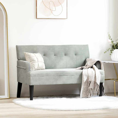 Chesterfield Bank Lichtgrijs 112 x 65,5 x 75 cm Fluweel