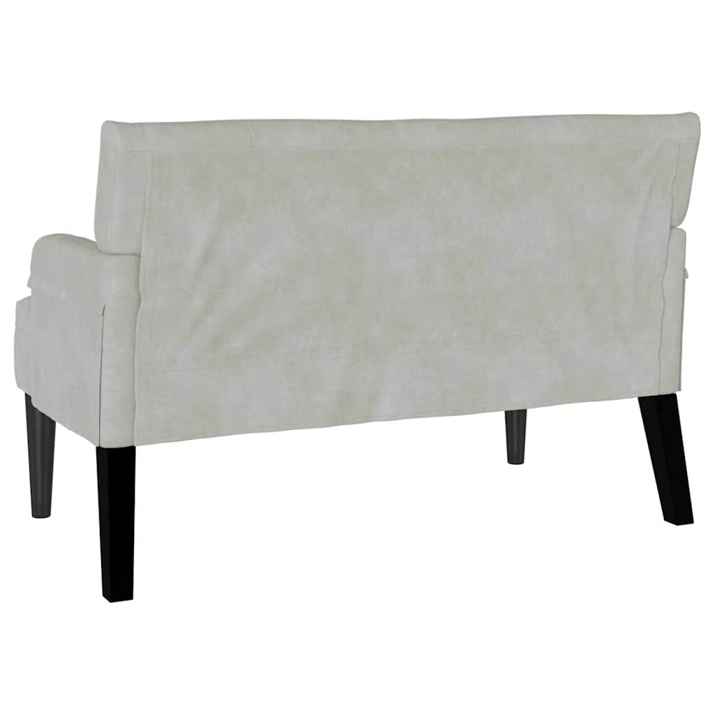 Chesterfield Bank Lichtgrijs 112 x 65,5 x 75 cm Fluweel