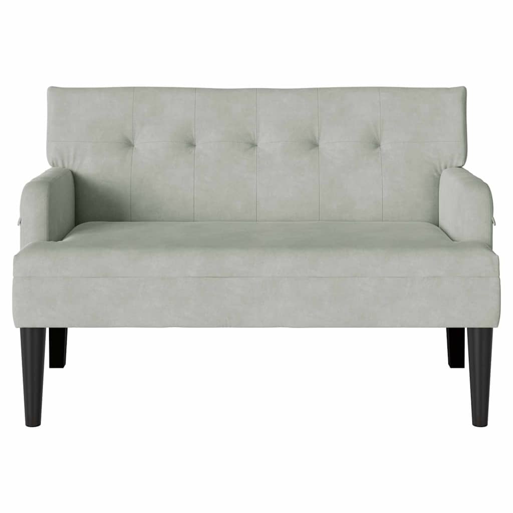 Chesterfield Bank Lichtgrijs 112 x 65,5 x 75 cm Fluweel