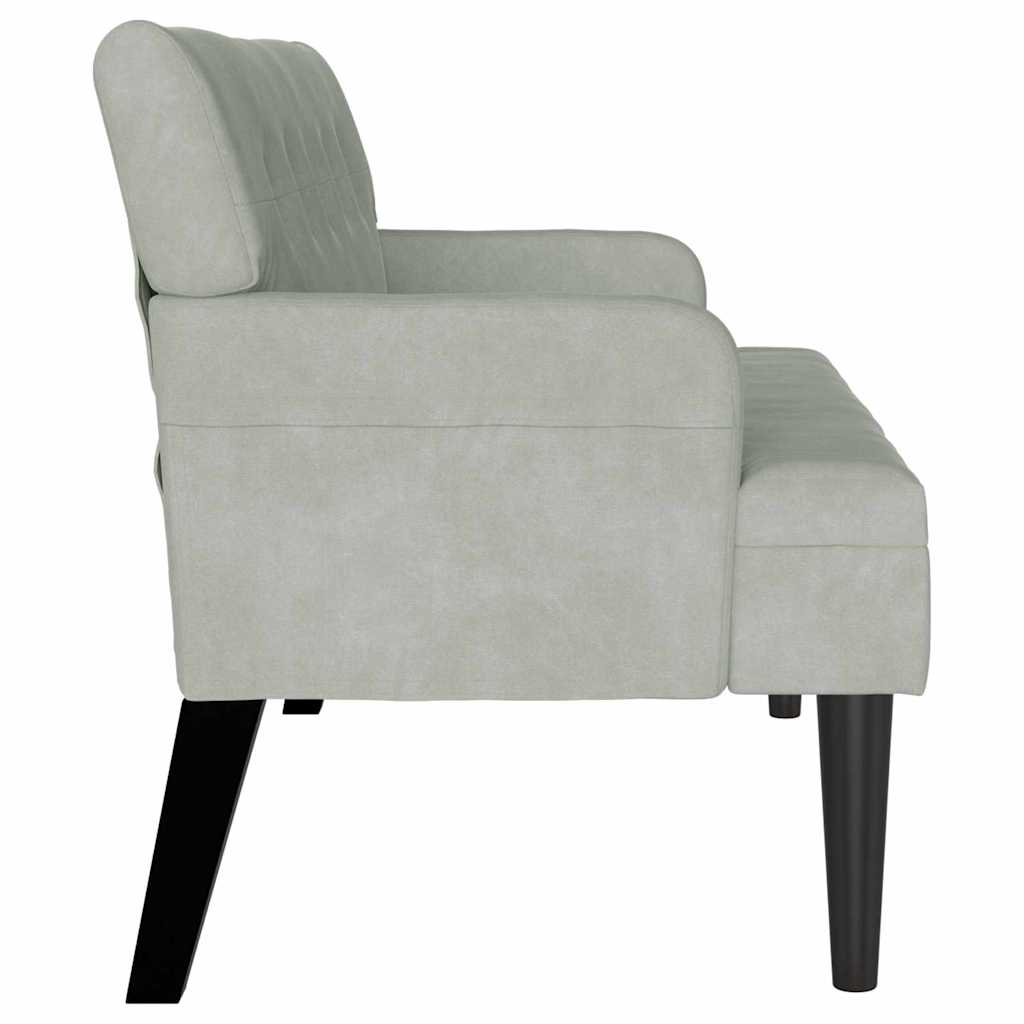 Chesterfield Bank Lichtgrijs 112 x 65,5 x 75 cm Fluweel