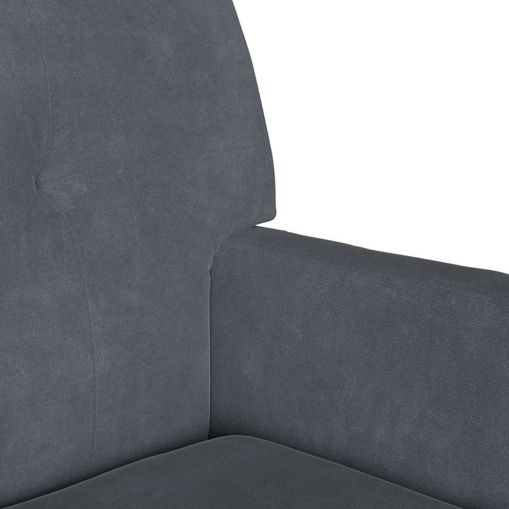 Chesterfield Bank Donkergrijs 112 x 65,5 x 75 cm Fluweel