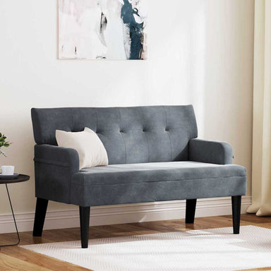 Chesterfield Bank Donkergrijs 112 x 65,5 x 75 cm Fluweel