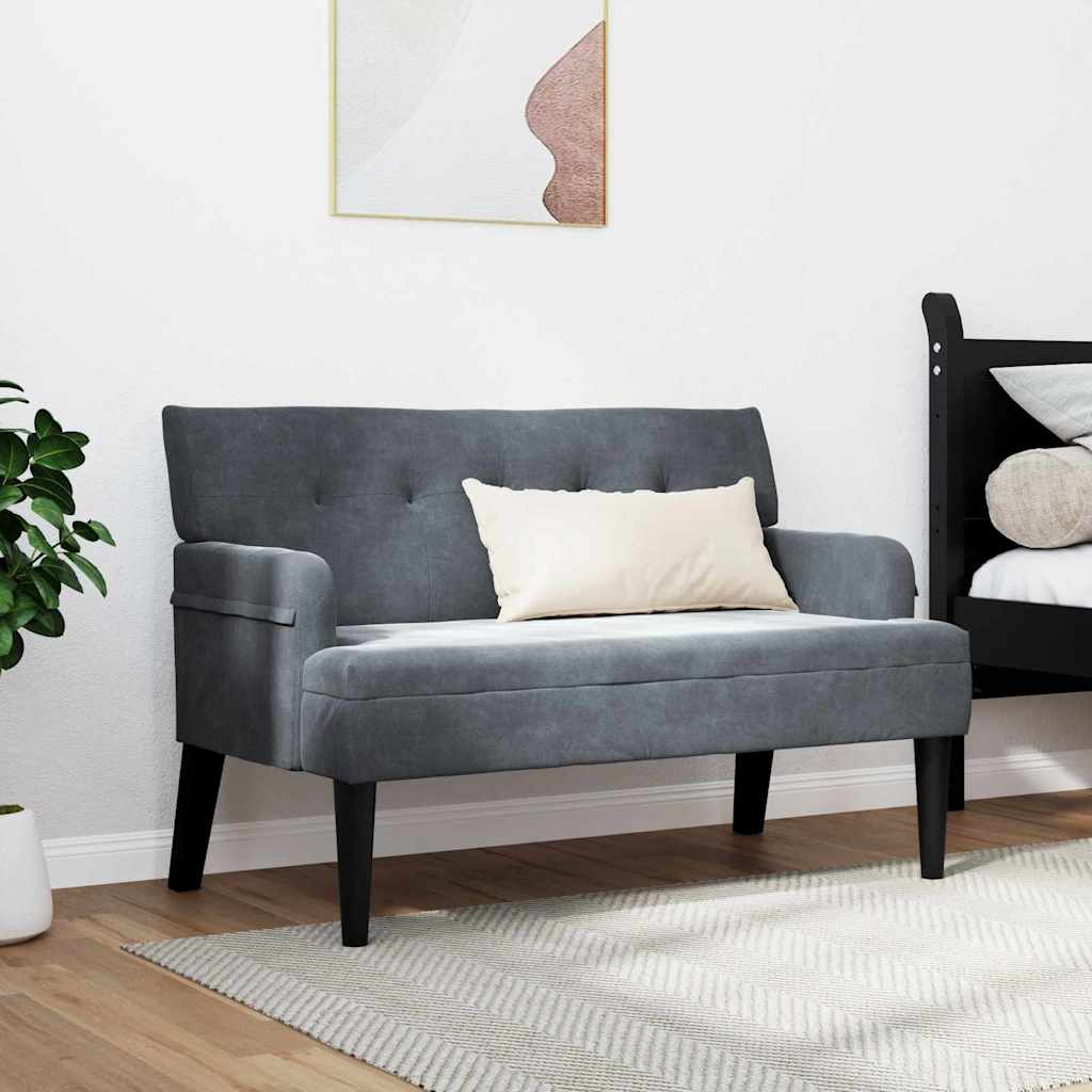Chesterfield Bank Donkergrijs 112 x 65,5 x 75 cm Fluweel
