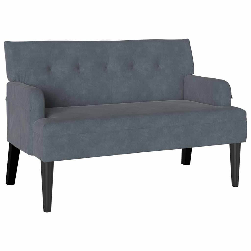 Chesterfield Bank Donkergrijs 112 x 65,5 x 75 cm Fluweel