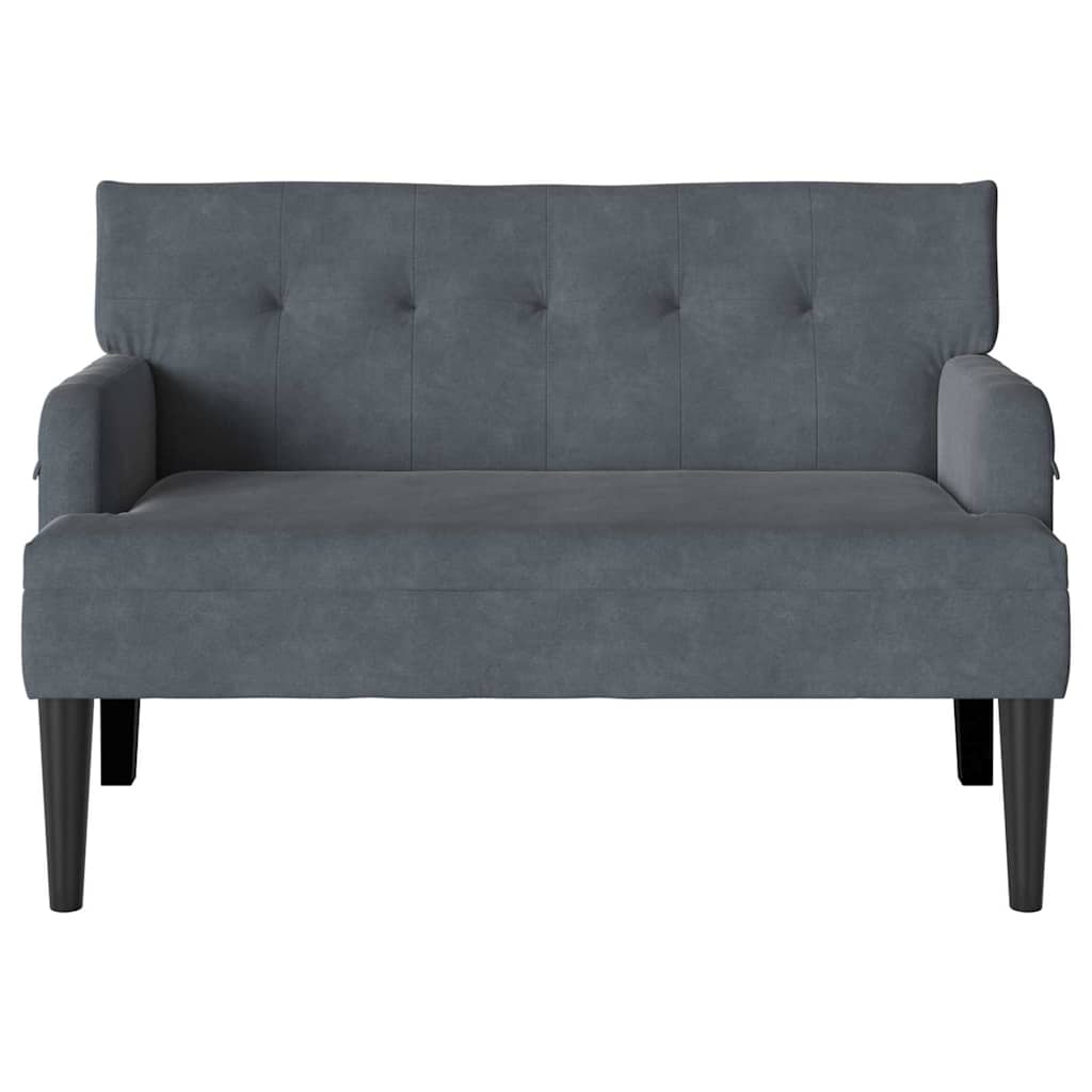 Chesterfield Bank Donkergrijs 112 x 65,5 x 75 cm Fluweel