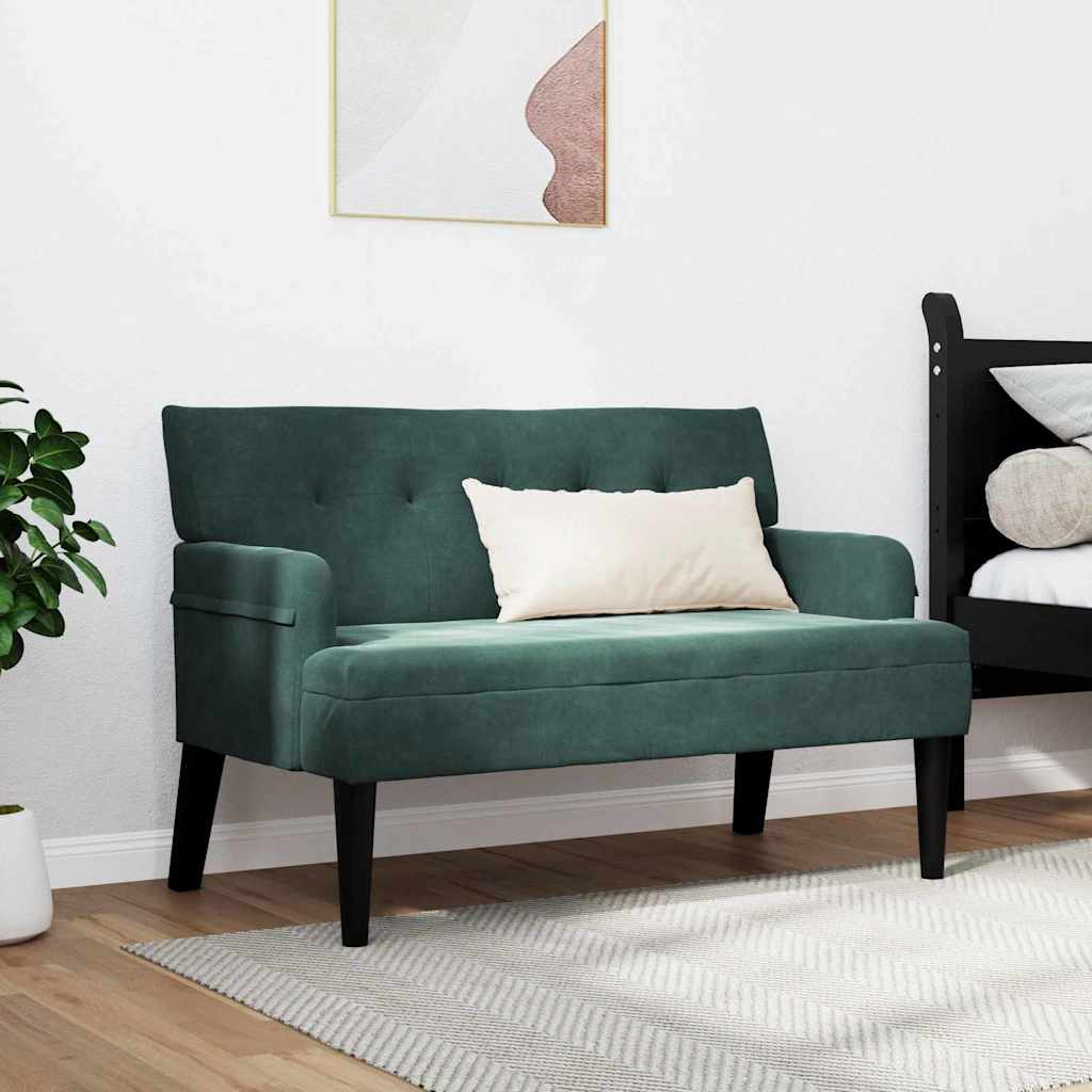 Chesterfield Bank Donkergroen 112 x 65,5 x 75 cm Fluweel
