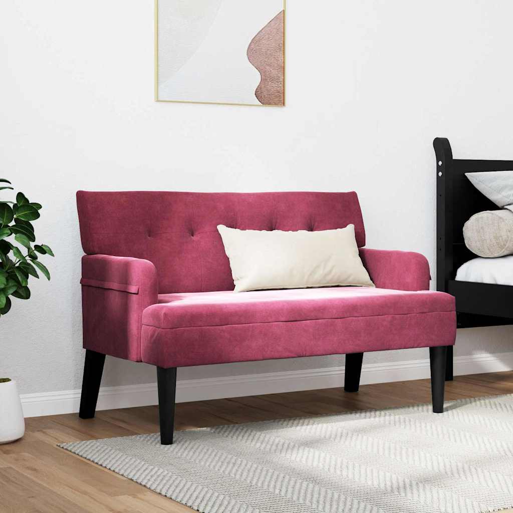 Chesterfield Bank Wijnrood 112 x 65,5 x 75 cm Fluweel