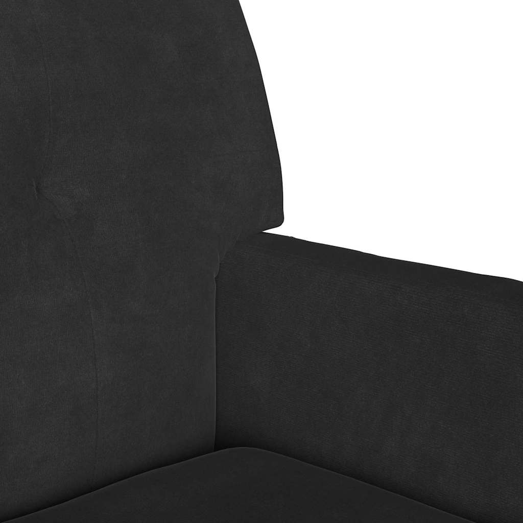Chesterfield Bank Zwart 112 x 65,5 x 75 cm Fluweel