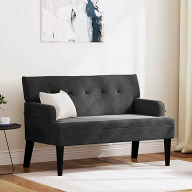 Chesterfield Bank Zwart 112 x 65,5 x 75 cm Fluweel