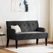 Chesterfield Bank Zwart 112 x 65,5 x 75 cm Fluweel
