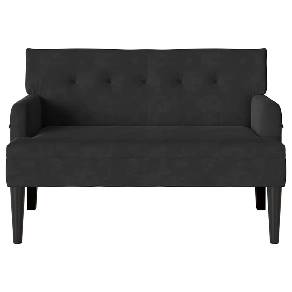 Chesterfield Bank Zwart 112 x 65,5 x 75 cm Fluweel