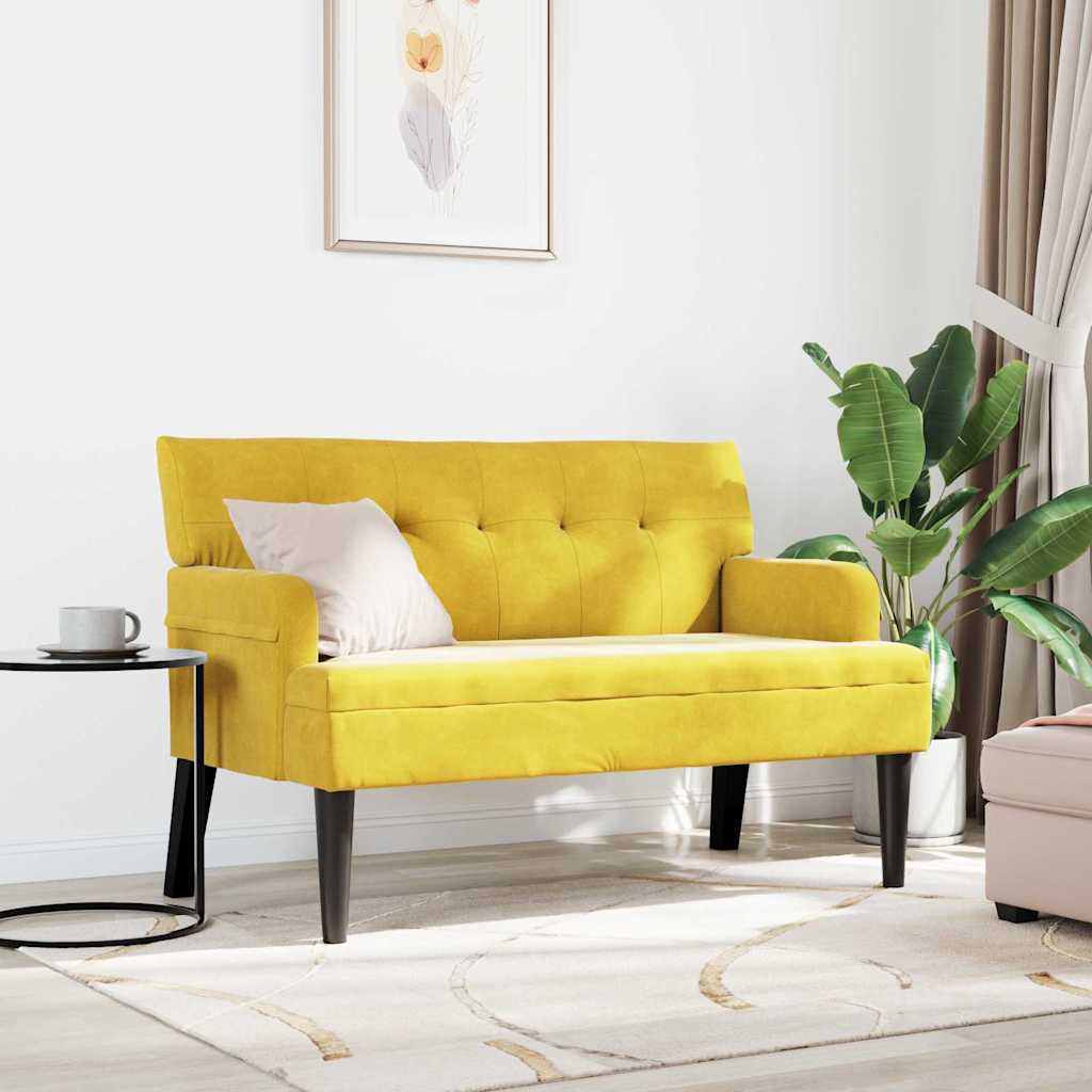 Chesterfield Bank Geel 112 x 65,5 x 75 cm Fluweel