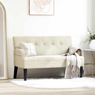 Chesterfield Bank Crème 112 x 65,5 x 75 cm Fluweel