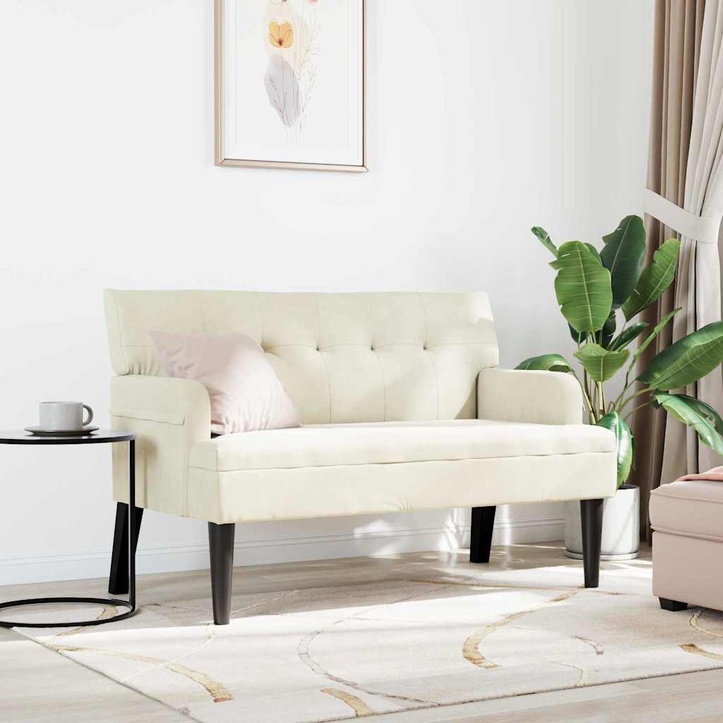 Chesterfield Bank Crème 112 x 65,5 x 75 cm Fluweel