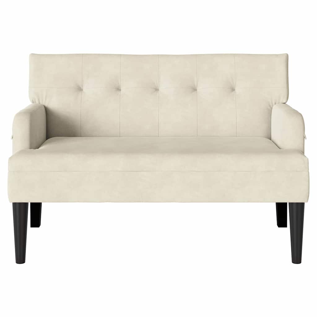 Chesterfield Bank Crème 112 x 65,5 x 75 cm Fluweel