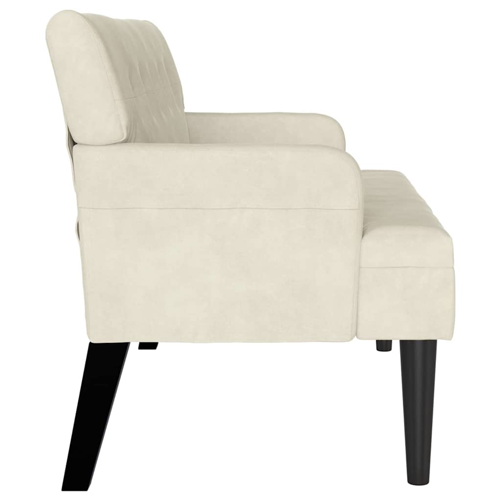 Chesterfield Bank Crème 112 x 65,5 x 75 cm Fluweel