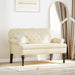 Chesterfield Bank Crème 119,5 x 64,5 x 75 cm Nep Leer