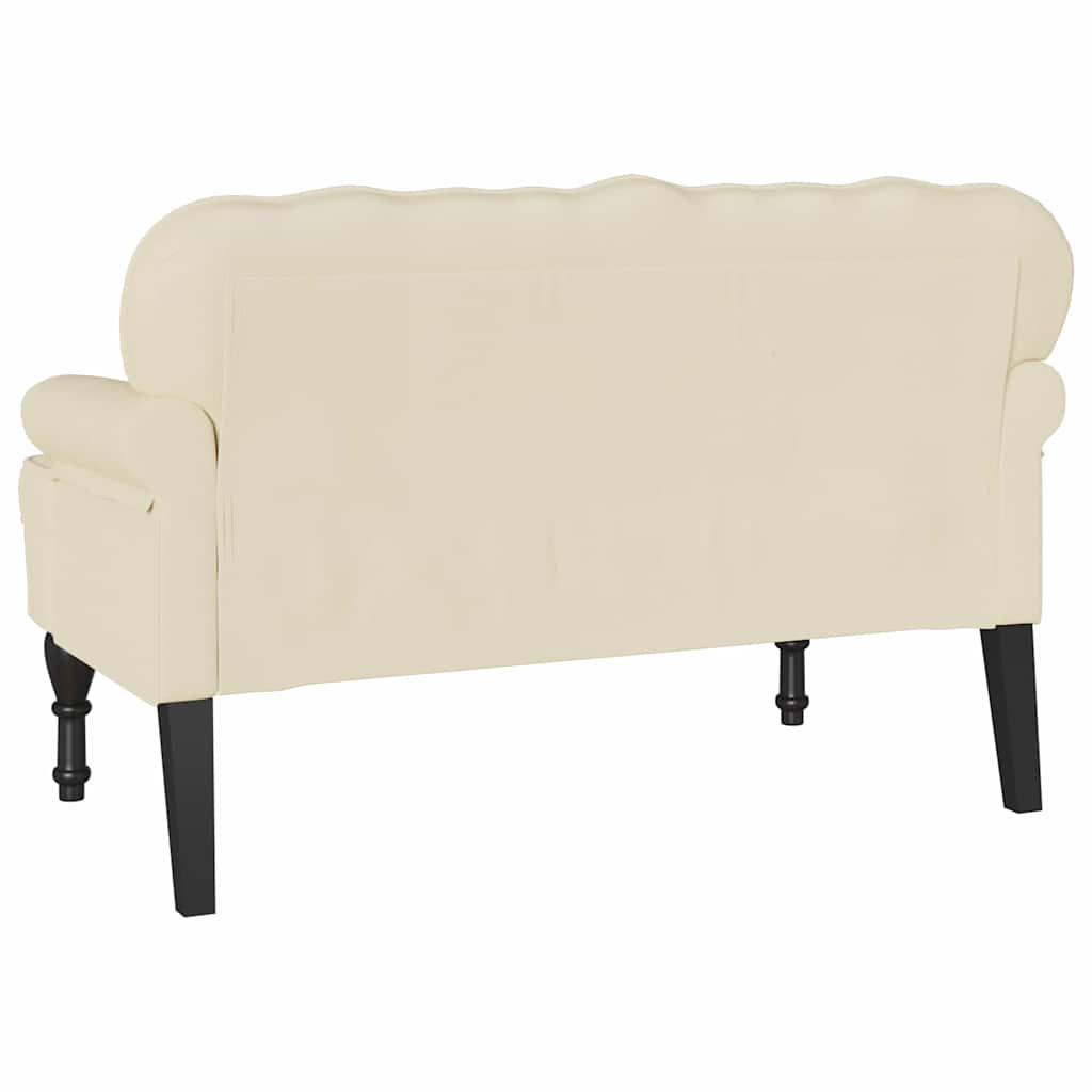 Chesterfield Bank Crème 119,5 x 64,5 x 75 cm Nep Leer