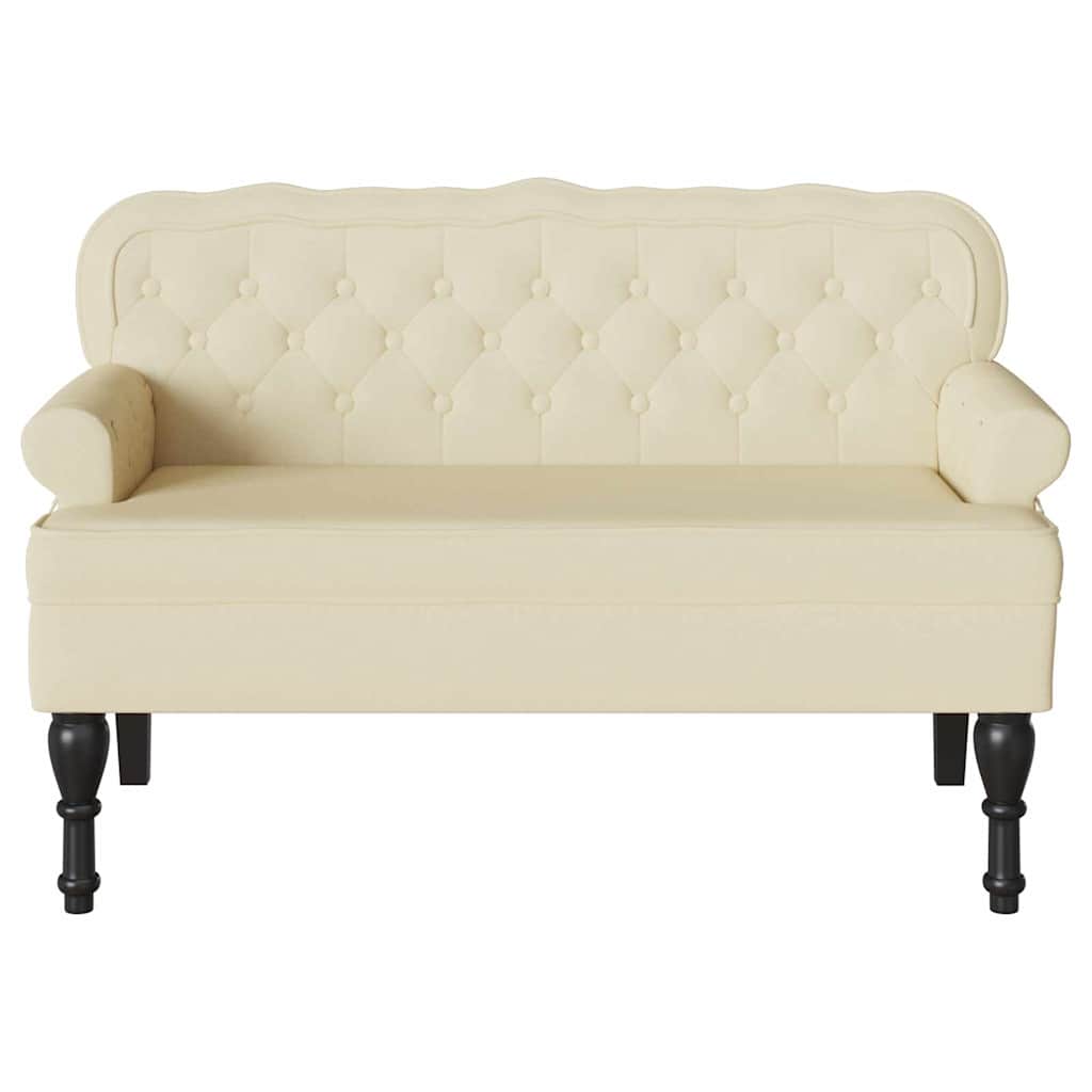 Chesterfield Bank Crème 119,5 x 64,5 x 75 cm Nep Leer
