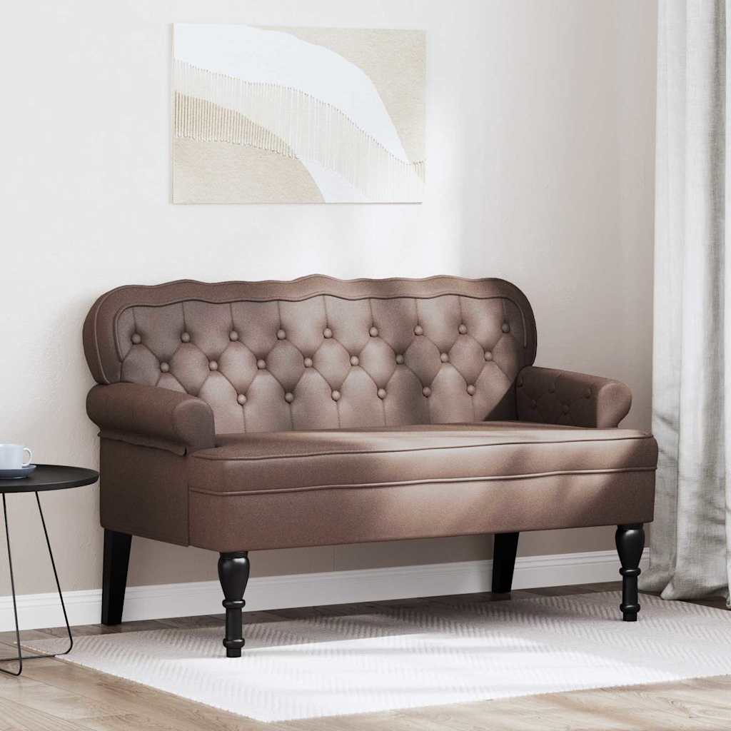 Chesterfield Bank Bruin 119,5 x 64,5 x 75 cm Nep Leer