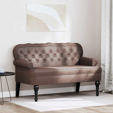 Chesterfield Bank Bruin 119,5 x 64,5 x 75 cm Nep Leer