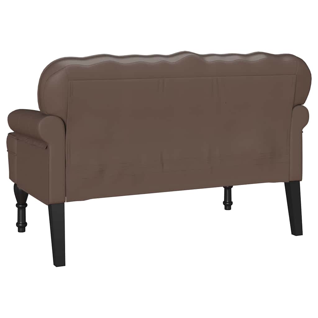 Chesterfield Bank Bruin 119,5 x 64,5 x 75 cm Nep Leer