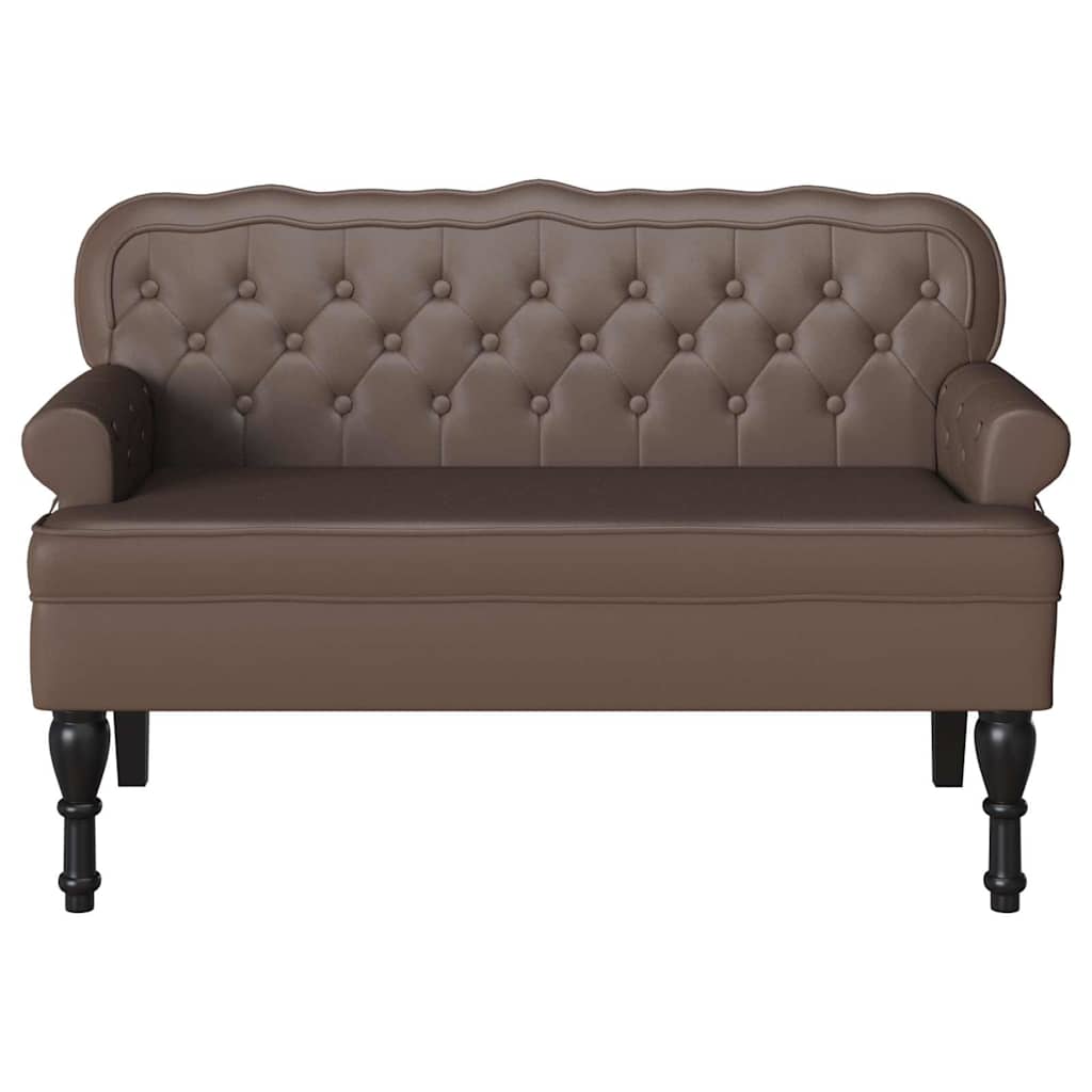 Chesterfield Bank Bruin 119,5 x 64,5 x 75 cm Nep Leer